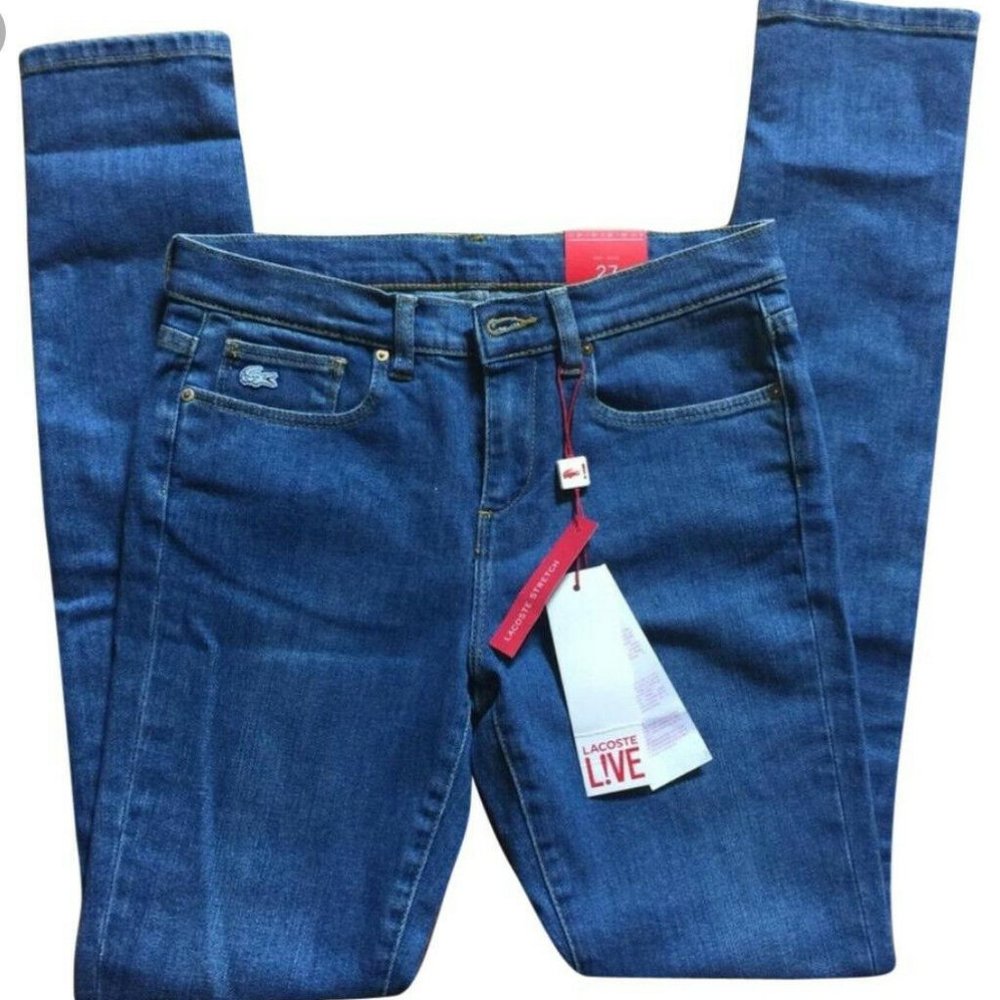 🐊LACOSTE L!VE, Low Rise_Fitted_Washed Indigo